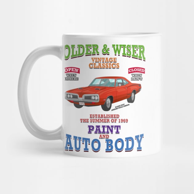 Older & Wiser Vintage Classics Muscle Car Novelty Gift by Airbrush World